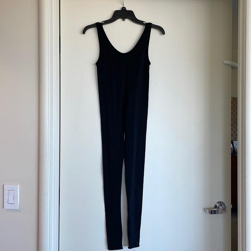 NWOT black ribbed long jumpsuit - perfect for WFH!